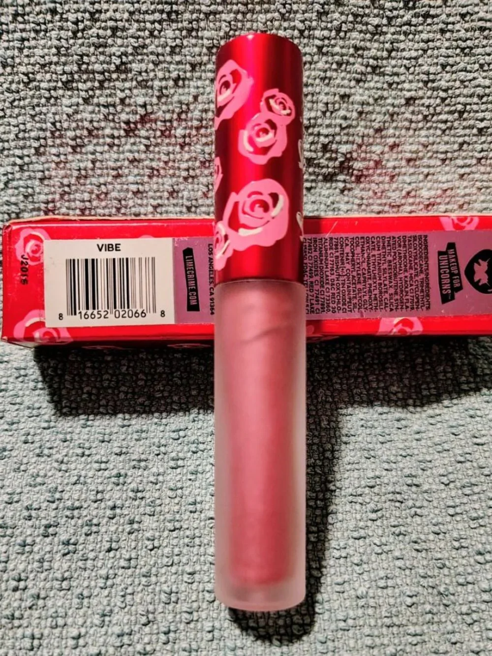The Lime Crime Velvetines liquid matte lipstick in the shade Vibe